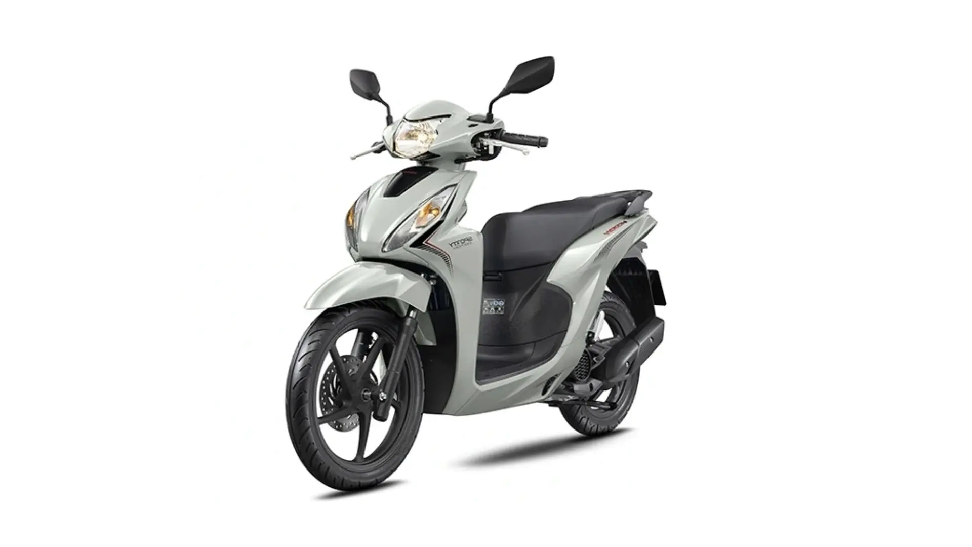 Chi tiết sơn mờ và tem xe trên Honda Vision xám xi măng