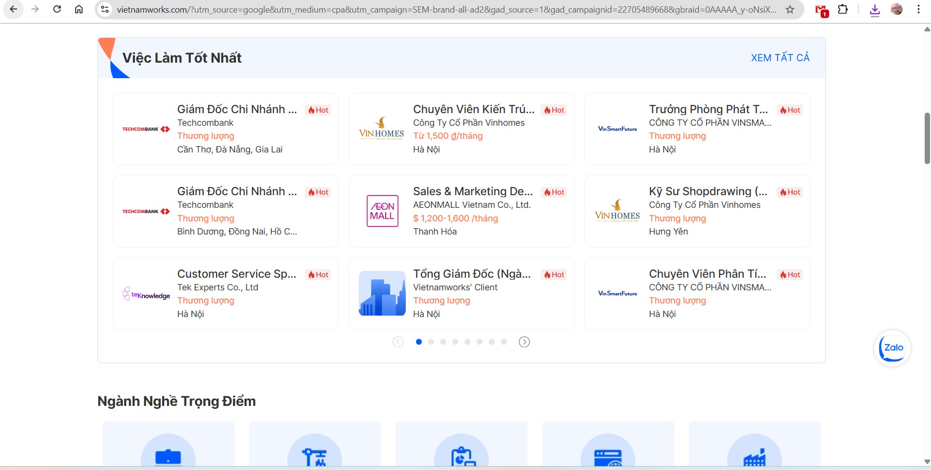Vietnamwork tự hào với sự đa dạng về ngành nghề và số lượng cơ hội việc làm