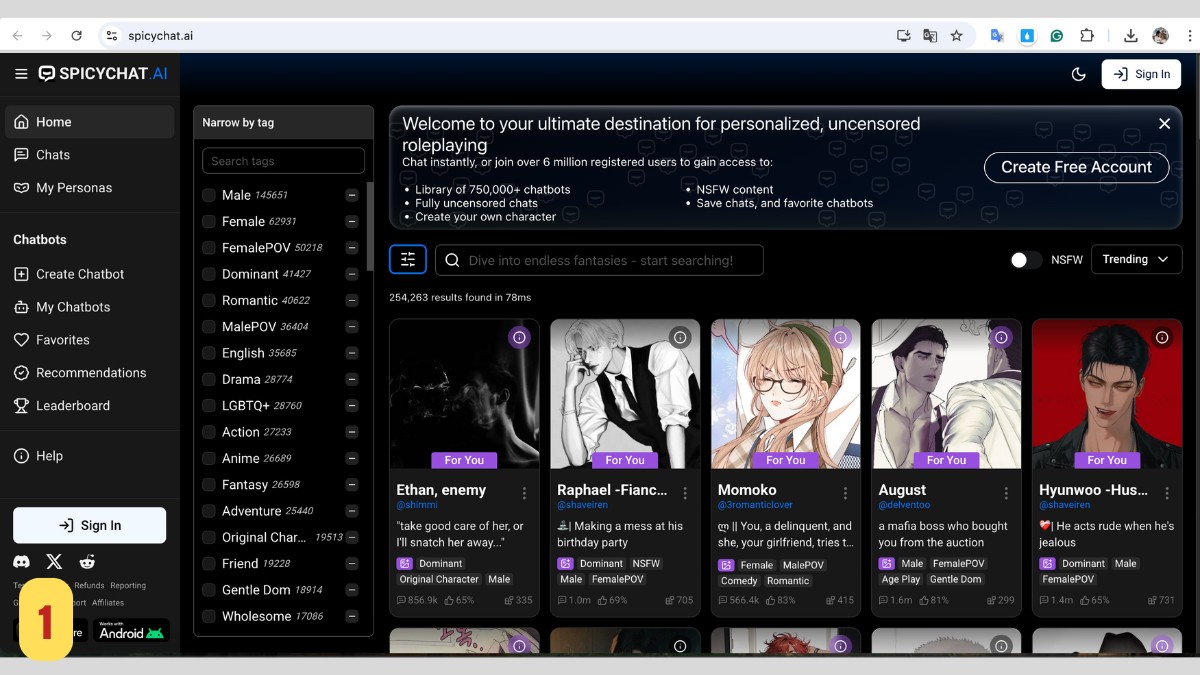 Spicy AI là một nền tảng trò chuyện trực tuyến ứng dụng trí tuệ nhân tạo (AI)