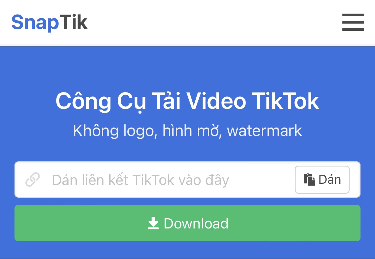 Việc tải video TikTok bằng Snaptiktok chỉ gói gọn trong vài bước đơn giản