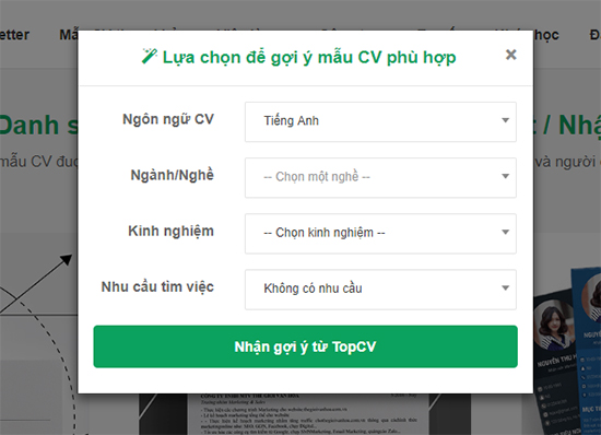 Top cv - Bắt đầu từ việc chọn mẫu phù hợp Top cv - Bắt đầu từ việc chọn mẫu phù hợp