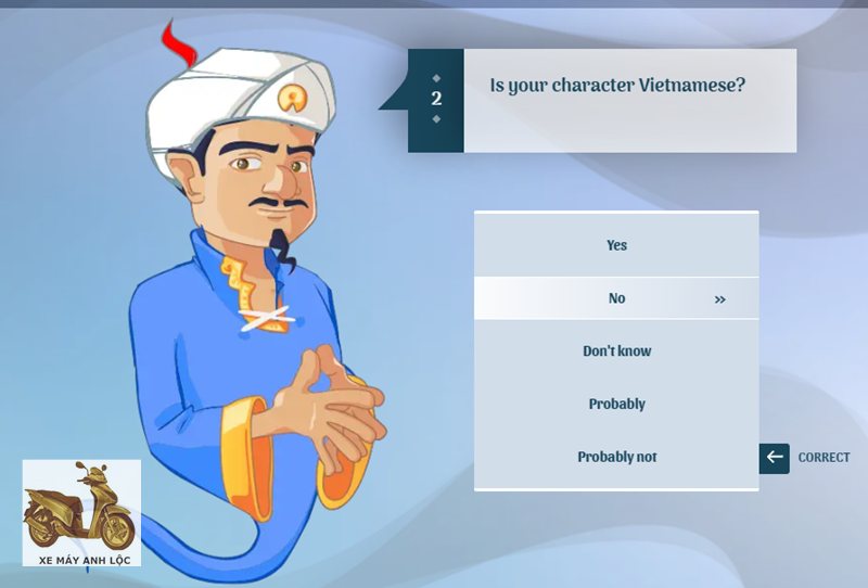 Akinator - Bước 2: Trả lời câu hỏi Akinator - Bước 2: Trả lời câu hỏi