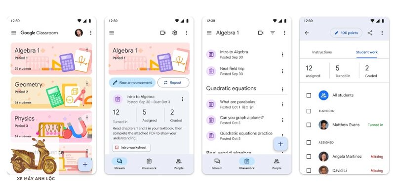 Google Classroom - Tài liệu đính kèm, điểm và phản hồi Google Classroom - Tài liệu đính kèm, điểm và phản hồi